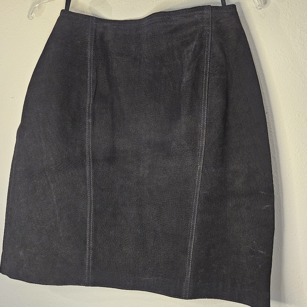 Vtg Y2K Womens Grain Leather Moto Skirt Sz 9 Black Jaded London Core Goth Grunge